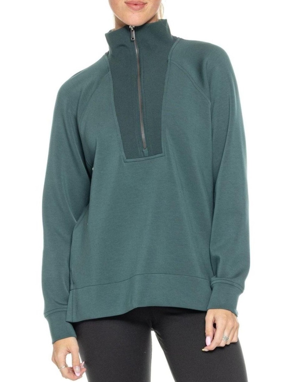 NWT Spanx Air Essentials Half Zip Tunic | Meridian | Size XS